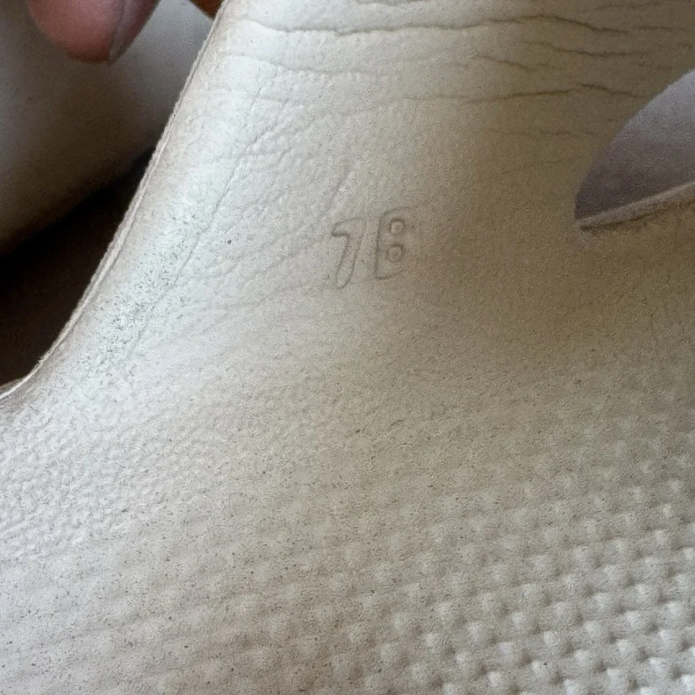Size 7b - Tory Burch Women's Beige Shower Slide Sandals Slip-On Pool Logo Shoes
